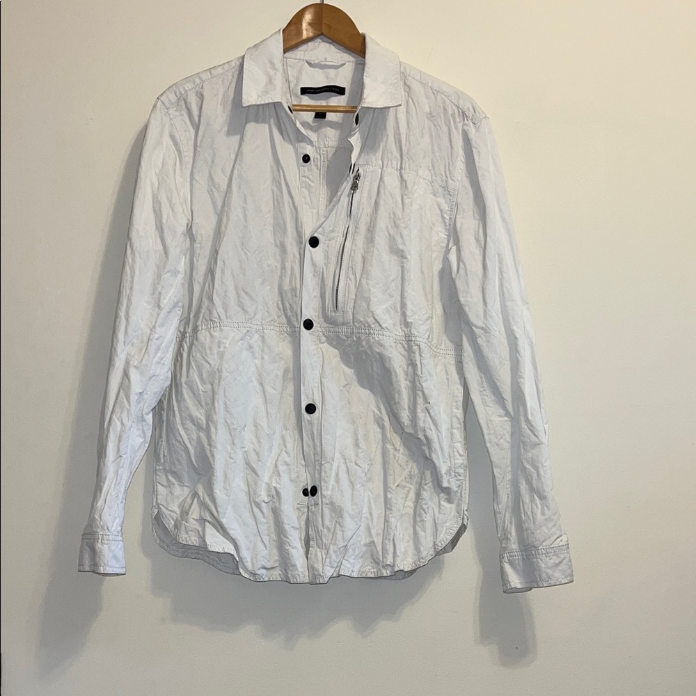 John Varvatos White crinkle Shirt/Jacket size M